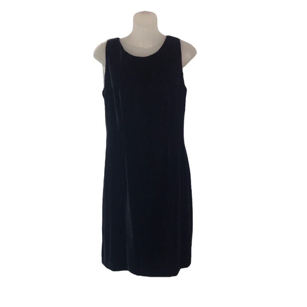 VTG Theomiles black velvet silk blend sleeveless cocktail dress size 6 - Picture 3 of 9